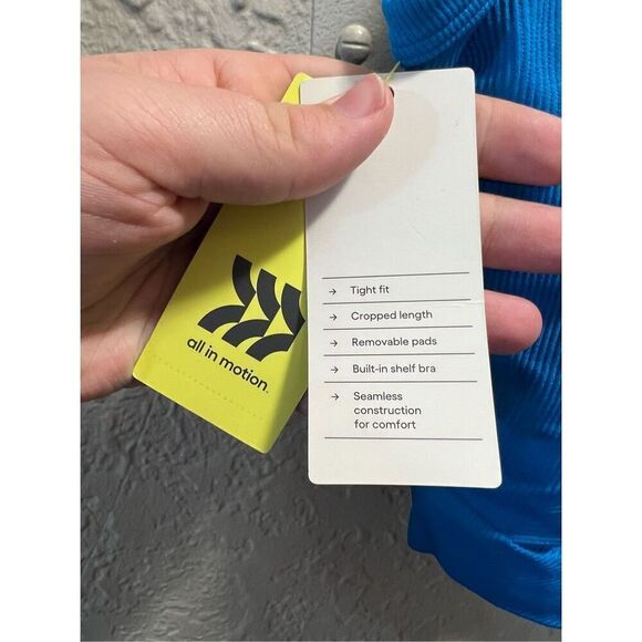 All In Motion Blue Rib Seamless Cropped Tank Top Woman’s Size XXL NEW - Picture 6 of 10